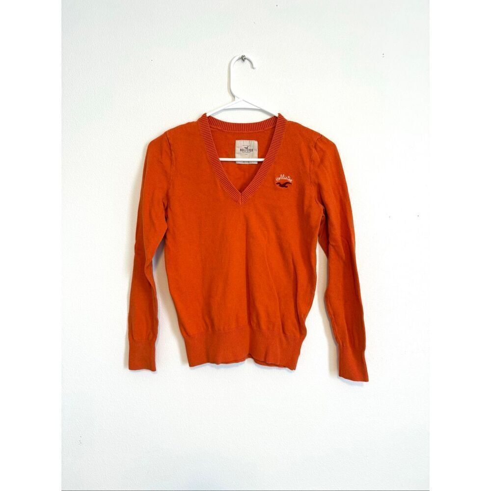 Y2K Hollister Orange Vneck Sweater